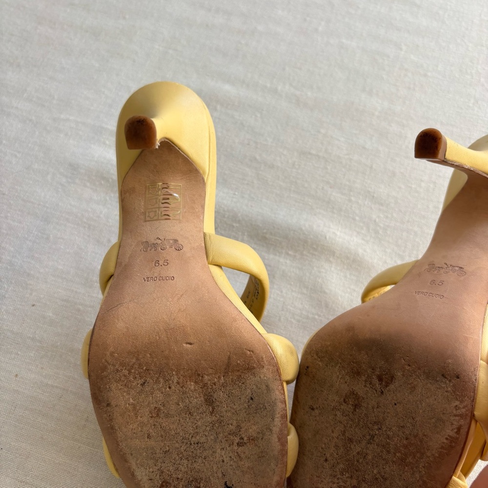 Coach Kellie Butter Yellow Leather Sandal 6.5 | Minimal Chic - Picture 8 of 11